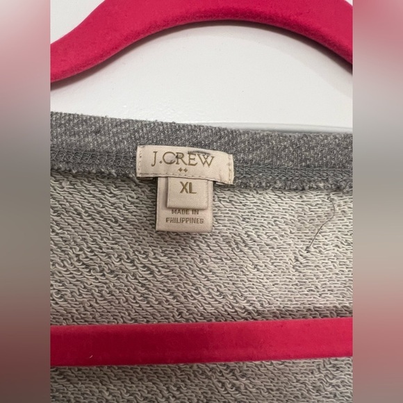 J. Crew Grey and Navy Sweatshirt Large Used - Picture 2 of 3